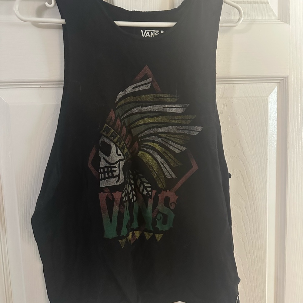 Vans Black Skull Graphic Muscle Tee